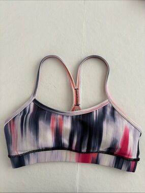 Lululemon Multi-color  Strappy Sports Bra - Pink/Blue Print Size 2